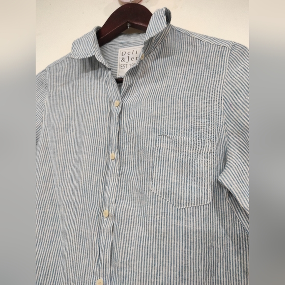 Strip linen Women Shirt - Picture 7 of 15